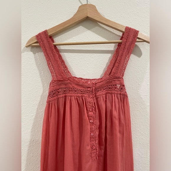 DOEN Coral Pink Cotton Nightgown Dress Size XS - Picture 5 of 15